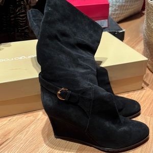 Sergio Rossi suede black boots